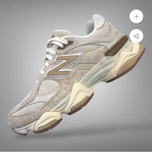 New Balance Taupe and Cream Sneakers